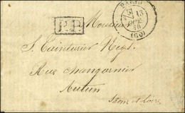 Càd PARIS (60) 13 OCT. 70 + P.P. Sur Lettre Avec Texte D'un Militaire Pour Autun, Au Verso Rare Griffe ARMÉE Du RHIN / C - Guerra De 1870