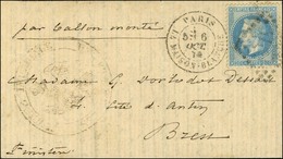 GC 2170 / N° 29 Càd PARIS / LA MAISON-BLANCHE 6 OCT. 70 Sur Lettre Pour Brest, Au Recto Rare Cachet Aigle De La Marine I - Krieg 1870