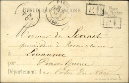 Càd PARIS (60) 5 OCT. 70 + P.P. (2 Frappes) Sur Carte RÉPUBLIQUE FRANCAISE Avec Texte Daté De Rosny Sous Bois Le 5 Octob - Krieg 1870