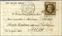 Etoile 20 / N° 30 Càd PARIS / R. St DOMque St Gn 56 25 OCT. 70 (6e Levée) Sur Lettre PAR BALLON MONTÉ Pour Montreux, Au  - Guerre De 1870
