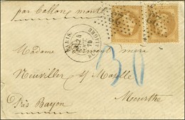 Etoile 23 / N° 28 (2) Càd PARIS / RUE ALIGRE 24 OCT. 70 Sur Lettre Pour Neuviller Sur Moselle (Meurthe) Sans Càd D'arriv - War 1870