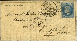 Etoile 24 / N° 29 Càd PARIS / R. DE CLERY 25 OCT. 70 (6e Levée) Sur Gazette Des Absents N° 1 Pour Le Puy, Au Verso Càd D - War 1870