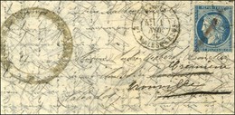 Etoile 37 / N° 37 Càd PARIS / BT MALESHERBES 1 NOV. 70 Sur Lettre Pour Dives Réexpédiée à Trouville, Au Verso Càd D'arri - Guerre De 1870