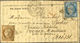 Etoile 20 / N° 36 + 37 Càd PARIS / RUE St DOMque St Gn 58 29 OCT. 70 Sur Gazette Des Absents N° 3 Pour Montreux, Au Vers - Krieg 1870