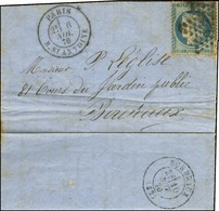 Etoile 21 / N° 37 Càd PARIS / R. St ANTOINE 6 NOV. 70 Sur Lettre Pour Bordeaux, Au Verso Càd D'arrivée 10 NOV. 70. LE GI - Guerre De 1870