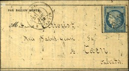 Etoile 8 / N° 37 Càd PARIS / R. D'ANTIN 6 NOV. 70 Sur Gazette Des Absents N° 5 Pour Caen, Au Verso Càd D'arrivée 9 NOV.  - Guerre De 1870