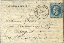 Losange AR.13e.C / N° 29 Càd ARMÉE DU RHIN / Bau AL Sur Lettre PAR BALLON MONTÉ Datée De Paris Le 5 Novembre 1870 Pour A - War 1870