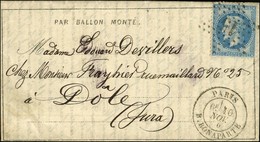 Etoile 15 / N° 29 Càd PARIS / R. BONAPARTE 10 NOV. 70 Sur Dépêche-Ballon N° 4 Pour Dole (Jura, Zone Occupée) Sans Càd D' - War 1870