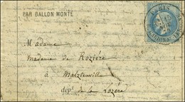 Càd PARIS / R. CARDINAL-LEMOINE 15 NOV. 70 Sur Lettre PAR BALLON MONTÉ Pour Malzieu-Ville (Lozère), Au Verso Càd D'arriv - Guerre De 1870