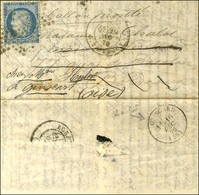 Etoile 22 / N° 37 Càd PARIS / R. TAITBOUT 17 NOV. 70 Sur Lettre Pour Bordeaux Réexpédiée à Guiscard (Oise), Au Verso Càd - Guerre De 1870