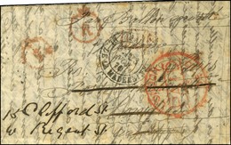 Càd PARIS / PL. DE LA MADELEINE 23 NOV. 70 (timbre Tombé Par Immersion) Sur Lettre Pour Londres Réexpédiée Localement, A - Guerre De 1870