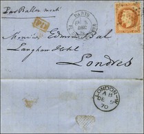 Etoile 1 / N° 31 Càd PARIS / PL. DE LA BOURSE 5 DEC. 70 Sur Lettre Suraffranchie De 10c Pour Londres. Au Verso Càd D'arr - Guerre De 1870