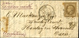 Etoile 8 / N° 30 Càd PARIS / R. D'ANTIN 21 DEC. 70 (7e Levée) Sur Lettre Pour Henley-on-Thames, Au Verso Càd D'arrivée 2 - Guerre De 1870