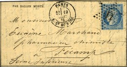 Etoile 11 / N° 37 Càd PARIS R. St HONORE 19 DEC. 70 Sur Gazette Des Absents N° 17 Pour Fécamp, Au Verso Càd D'arrivée 25 - Guerre De 1870