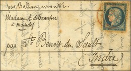 Càd Rouge PARIS (SC) 22 DEC. 70 / N° 37 Sur Lettre Pour St Benoît Du Sault, Au Verso Càd D'arrivée 28 DEC. 70. LE DÉLIVR - Guerre De 1870