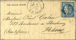 Etoile 2 / N° 37 Càd PARIS / R. St LAZARE 4 JANV. 71 Sur Gazette Des Absents N° 22 Pour Le Havre, Au Verso Càd D'arrivée - Guerre De 1870
