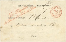 Càd Rouge DIRECTION DES POSTES / SEINE 5 MAI 71 Sur Lettre En Franchise '' Le Directeur / Du Service Des Postes De Paris - Oorlog 1870