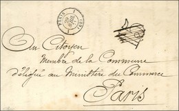 Càd De Rayon 1 PARIS 1 (60) 29 AVRIL 71 Taxe 15 DT Annulée Plume Sur Lettre En Franchise De La Compagnie Des Chemins De  - Guerre De 1870