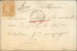 Ancre / N° 28 Càd De Rayon 1 PARIS (60) 21 MAI 71 Sur Lettre Pour Un Militaire à Passy. Mention Manuscrite De Censure '' - War 1870