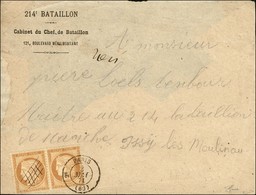 Càd PARIS (60) / N° 36 + N° 36 Obl Plume Sur Lettre Incomplète à En-tête Du 214ème Bataillon Pour Un Militaire à Issy-le - War 1870