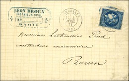 Lettre Avec Texte Daté De Paris Le 2 Avril 1871 Acheminée Par Passeur Privé Et Remise Au Bureau De Sarcelles Pour Rouen. - Guerre De 1870