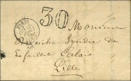 Càd PARIS (60) 12 AVRIL 71, Taxe 30 DT Sur Lettre Pour Lille, Au Verso Càd D'arrivée 29 MAI 71. - SUP. - Guerre De 1870