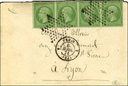 Etoile évidée / N° 20 (4) Càd De Rayon 4 PARIS 4 (60) 6 AVRIL 71 Sur Lettre Pour Lyon. Lettre Restée En Souffrance à Par - War 1870