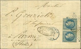 Etoile Bleue / N° 29 Paire (1 Ex. Légère Froissure) Càd Bleu PARIS / ETRANGER 7 AVRIL 71 Sur Lettre Avec Texte Daté De P - Guerre De 1870