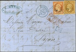 Ancre Bleue / N° 21 + 23 Càd Bleu GODEWERY / * 25 AOUT 64 Sur Lettre De Constantinople Pour Lyon. - SUP. - R. - Correo Marítimo