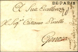 DE.PARIS Sur Lettre Pour Gênes. 1759. - SUP. - 1701-1800: Précurseurs XVIII