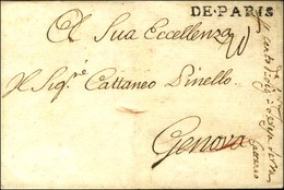 DE.PARIS Sur Lettre Pour Gênes. 1759. - SUP. - 1701-1800: Voorlopers XVIII