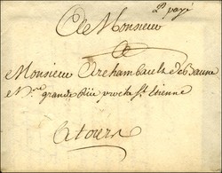 Enveloppe Avec Texte Daté De Paris Le 10 Février 1756 Pour Tours, Au Recto Mention Manuscrite '' P Payé ''. - SUP. - 1701-1800: Vorläufer XVIII