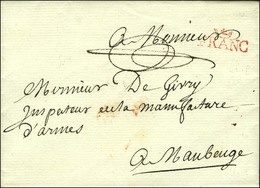 FRANC Couronné Rouge Sur Lettre En Franchise Pour Maubeuge, Au Verso Beau Cachet De Cire ADMINISTRATION / GENERALE / DES - 1701-1800: Voorlopers XVIII