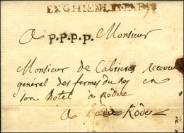 ENGHIEN LES PARIS (L N° 1) Sur Lettre Avec Texte Daté De Montmorency 1769 Adressée En Franchise à Rodez. - TB / SUP. - R - 1701-1800: Précurseurs XVIII