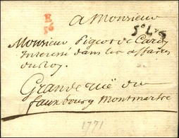 Lettre En Port Payé E / 56 Rouge + 5e Lvée. 1771. - SUP. - 1701-1800: Précurseurs XVIII
