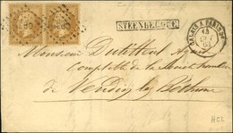 Losange CP 3e / N° 21 (2) Càd CALAIS A PARIS, Au Recto Griffe De Gare Encadrée STEENBECQUE. 1863. - TB / SUP. - Sonstige & Ohne Zuordnung