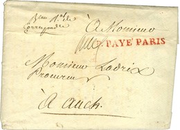 '' Bau Ral De / Correspondance '' (S N° 9082C) + P.PAYE PARIS Rouge Sur Enveloppe Avec Texte Daté 1771. - TB / SUP. - Civil Frank Covers
