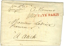 '' Bau Ral De / Correspondance '' (S N° 9082C) + P.PAYE PARIS Rouge Sur Enveloppe Avec Texte Daté 1771. - TB / SUP. - Cartas Civiles En Franquicia