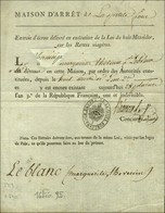 MAISON D'ARRET DE LA PETITE FORCE (S N° 9529B) Sur Document Daté Du 28 Pluviôse An 3 Avec Signature Du Concierge. - TB / - Cartas Civiles En Franquicia