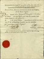 Cachet De Cire MAISON D'ARRET DE PORT LIBRE (S N° 9589) Sur Document De La Maison D'arrêt Du Port-Libre Daté Du 26 Messi - Civil Frank Covers