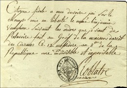 MAISON D'ARRET DES CARMES (S N° 9604) Sur Document De La Maison D'arrêt Des Carmes Daté Le 12 Messidor An 2 Signé Du Con - Burgerlijke Brieven Zonder Portkosten