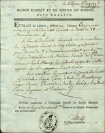 MAISON D'ARRET DE L'EGALITE (S N° 9664B) Sur Document Imprimé MAISON DE JUSTICE DU PLESSIS Daté Du 13 Brumaire An 4 + Si - Frankobriefe