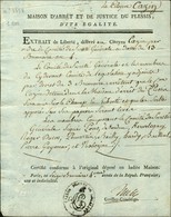 MAISON D'ARRET DE L'EGALITE (S N° 9664B) Sur Document Imprimé MAISON DE JUSTICE DU PLESSIS Daté Du 13 Brumaire An 4 + Si - Lettere In Franchigia Civile