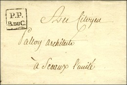 MP Encadrée P.P. / B.DU C. (Bureau Du Carrousel) (S N° 9014) Sur Lettre Avec Texte Daté De Paris Le 6 Vendémiaire An 5 A - Cartas Civiles En Franquicia