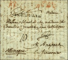 ' Postes / Bau Des C ' Rouge + 60 / P.P. Rouge (S N° 1087a) Sur Lettre Avec Texte Daté 1802 Pour L'Allemagne. - TB. - R. - Lettres Civiles En Franchise