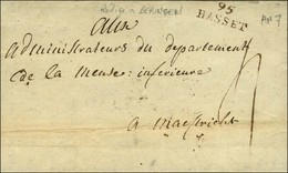 95 / HASSET Sur Lettre Avec Texte Daté De Beringen Ce 28 Frimaire An 7. - TB / SUP. - 1792-1815 : Departamentos Conquistados