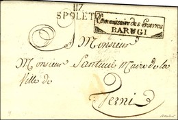 117 / SPOLETO Sur Lettre Avec Texte Daté 1811. Au Recto, Marque De Franchise Encadrée Commissaire Des Guerres / BARUGI.  - 1792-1815 : Departamentos Conquistados