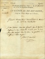 Lettre à En-tête De L'Armée De St-Domingue Datée '' Au Quartier Général Du Cap Le 25 Fructidor An 10 '' Signée Dugua. -  - Army Postmarks (before 1900)