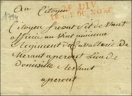 2e DIV / ARMEE DU NORD (R) Sur Lettre Avec Texte Daté De Lille Le 13 Pluviôse An 2. - TB. - Bolli Militari (ante 1900)