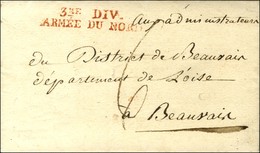 3me DIV. / ARMEE DU NORD (R) Sur Lettre Avec Texte Daté De Réunion Sur Oise Le 9 Messidor An 2. - SUP. - Bolli Militari (ante 1900)
